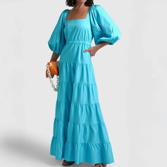 Alice + Olivia. Shayla Tiered Gathered Cotton-blend Maxi Dress. - Picture 1 of 16